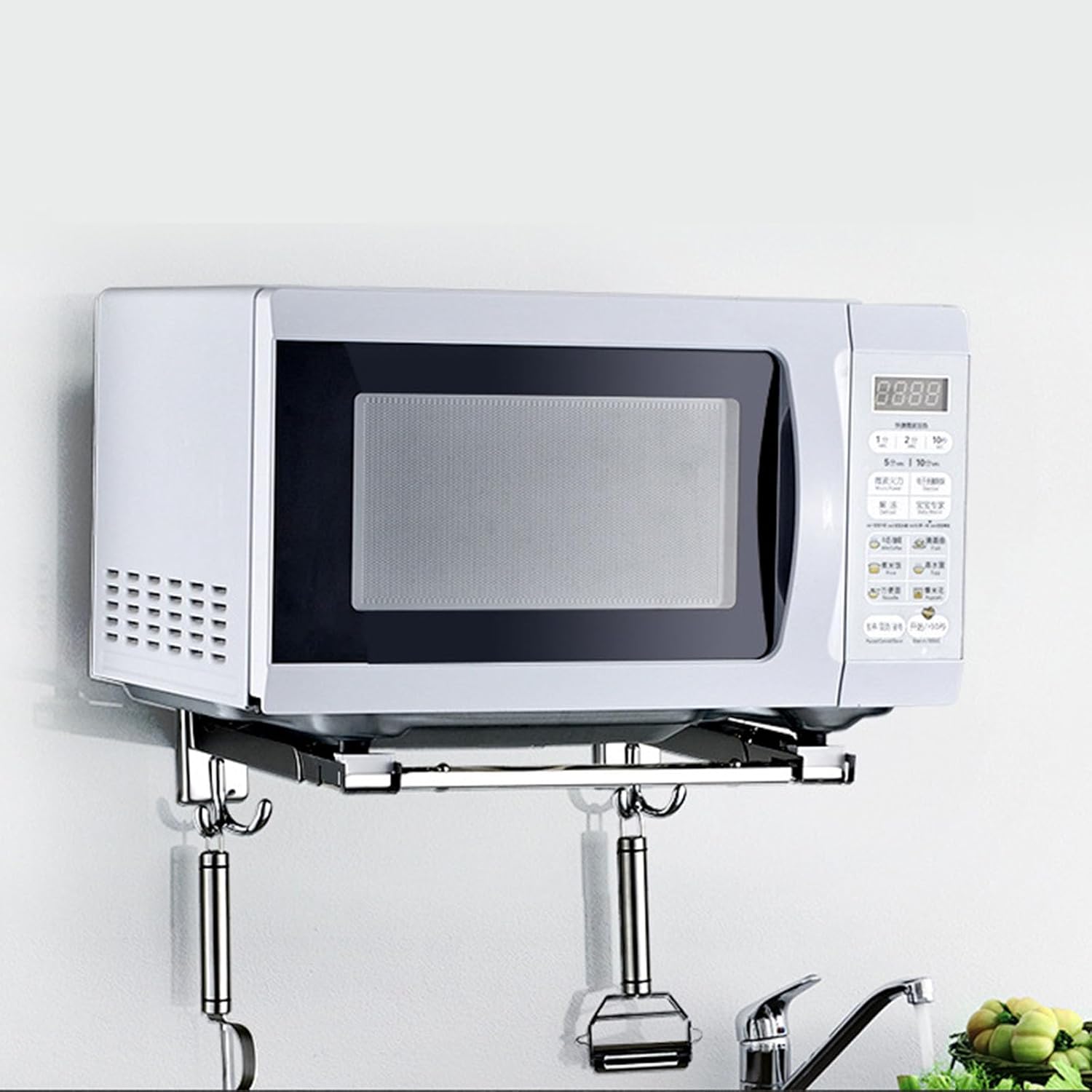 Expandable Wall Mount Kitchen Shelf Heavy Duty Stainless Steel Oven Holder Organizers for Modern Homes Rustless Mounted Mount Oven Stand Expandable Kitchen Rack Strong Bracket