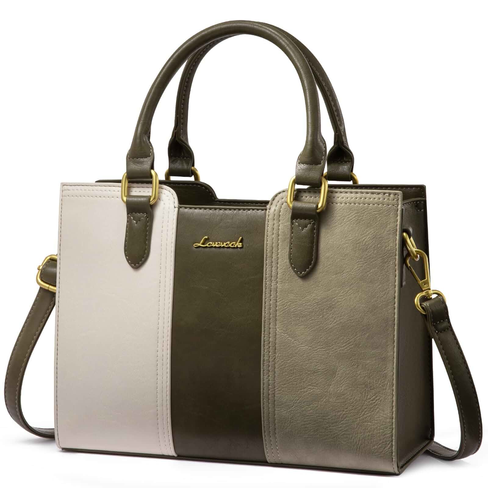 LOVEVOOK Purse for Women, Vintage Leather Shoulder Handbag, Small Ladies Satchel Tote Purse Top Handle Crossbody Bag for Work
