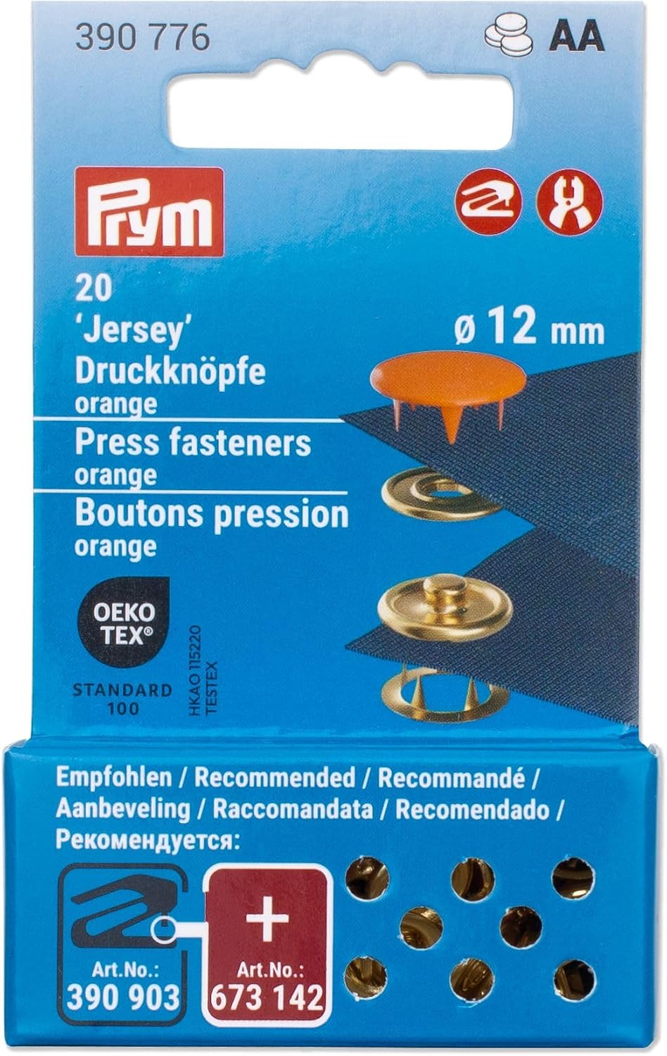 Prym 390779 Press Studs Jersey 12 mm Pink Compatible with Vario Creative Tool