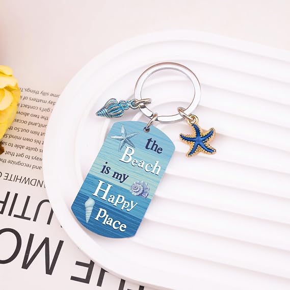Beach Keychain Beach Gifts for Women Beachy Stuff Ocean Decor for Women Teen Girls Ocean Themed Gifts for Beachy Lovers Unique Christmas Stocking Stuffers for Woman
