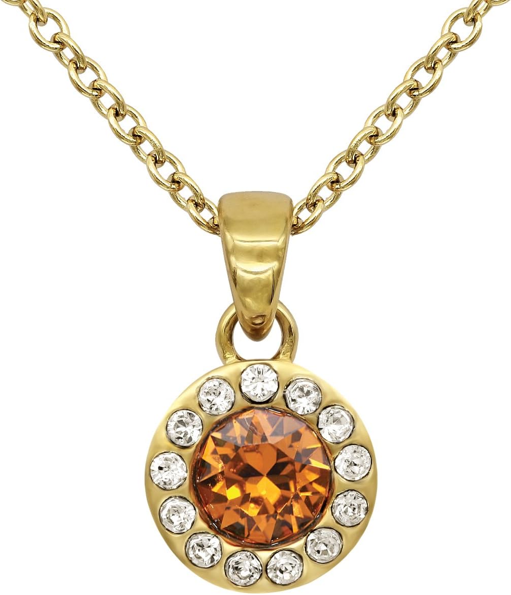 Stellia Birthstone Necklace Gold Plated with Swarovski Crystals