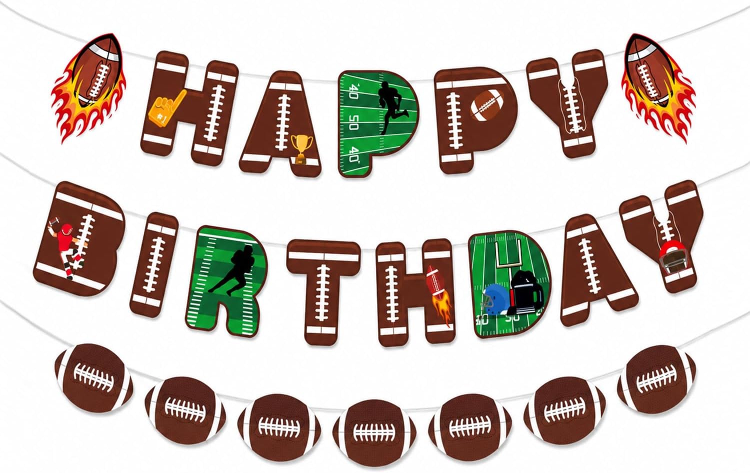 American Football Geburtstag-Deko-Set, 3-teilig