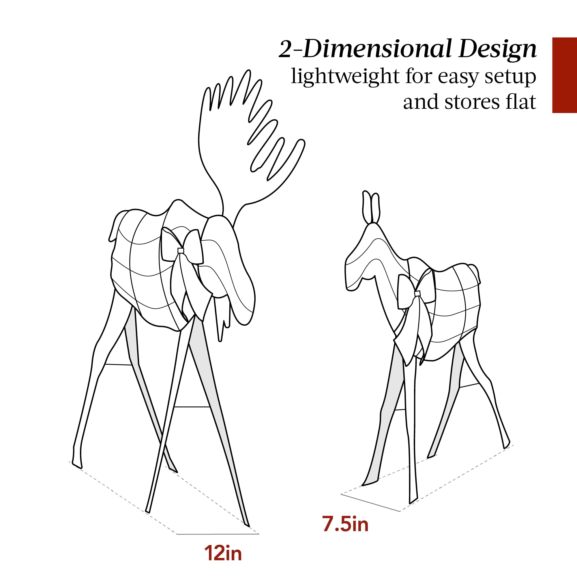 Best Choice Products 2D Moose Family Outdoor 2Pc Christmas Yard Décor, 4ft Lighted Yard Set Prelit All-Weather w/ 125 LEDs, Ground Stakes - Rattan