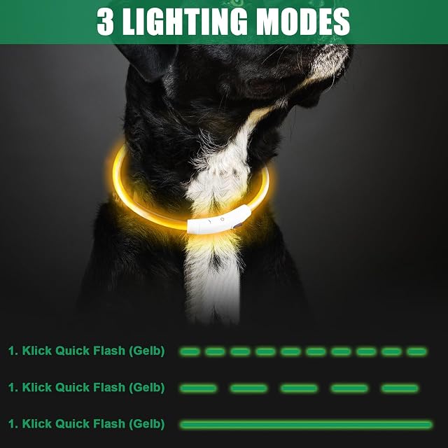 Foto 5 de 7 de GAOUTO 4 collares luminosos para perros, recargables por USB, resistentes al agua, luminosos
