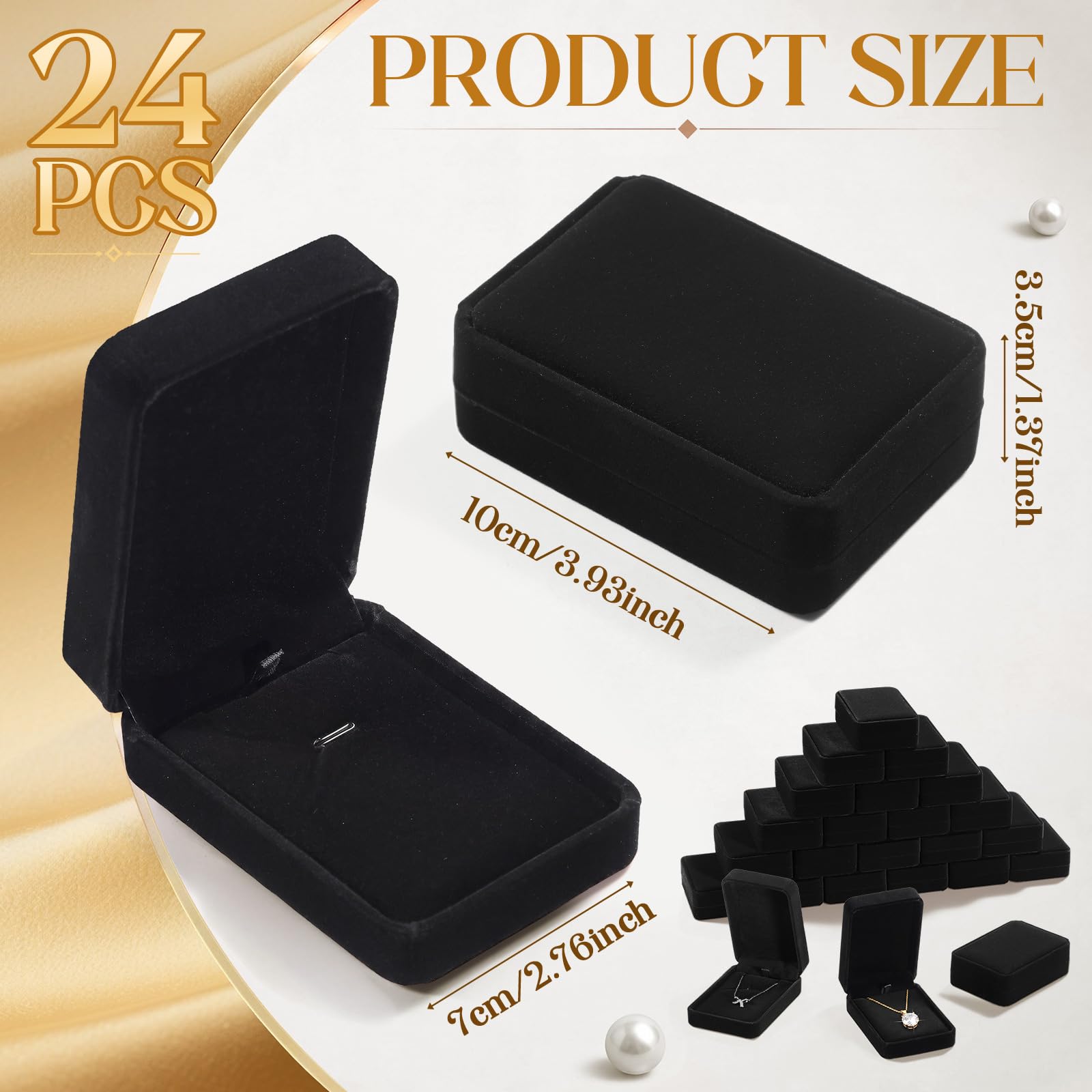 24 Stück Samt Schmuck-Geschenkboxen Halskette Ohrringe Business (Königsblau)