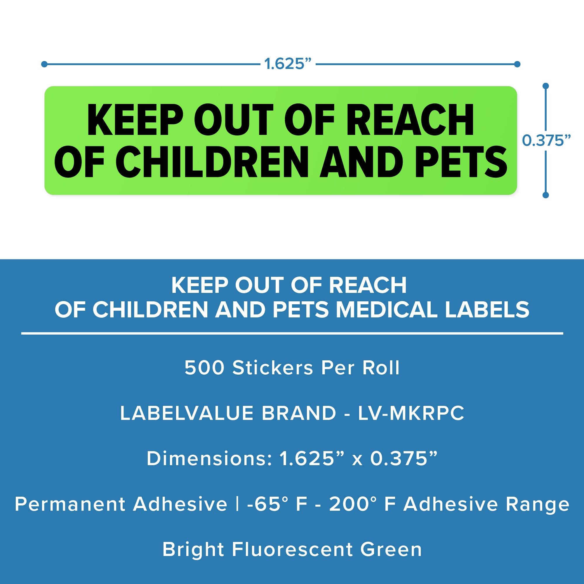 LabelValue.com | Caution May Bite - Veterinary Label/Stickers, 500 labels per roll, 1 roll per package