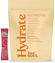 Free Soul Hydrate | Electrolyte Hydration Sachets | Zero Sugar | 30 Sachets | Advanced Electrolyte Powder with Sodium, Magnesium, Vitamin C | Mixed Berry Flavour