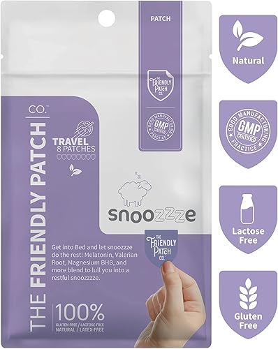 Miniatura 8 de The Friendly Patch Snooze Sleep Aid Patch para apoyar el sueño  Ayuda natural para dormir con melatonina, raíz de valeriana, ashwagandha y magnesio