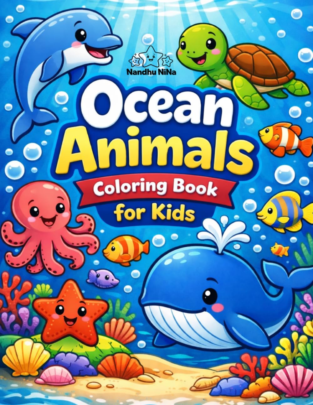 Ocean Animals Coloring Book for Kids: Fun & Easy Fish, Dolphins, Sharks, Turtles & More (ColorQuest Adventures)