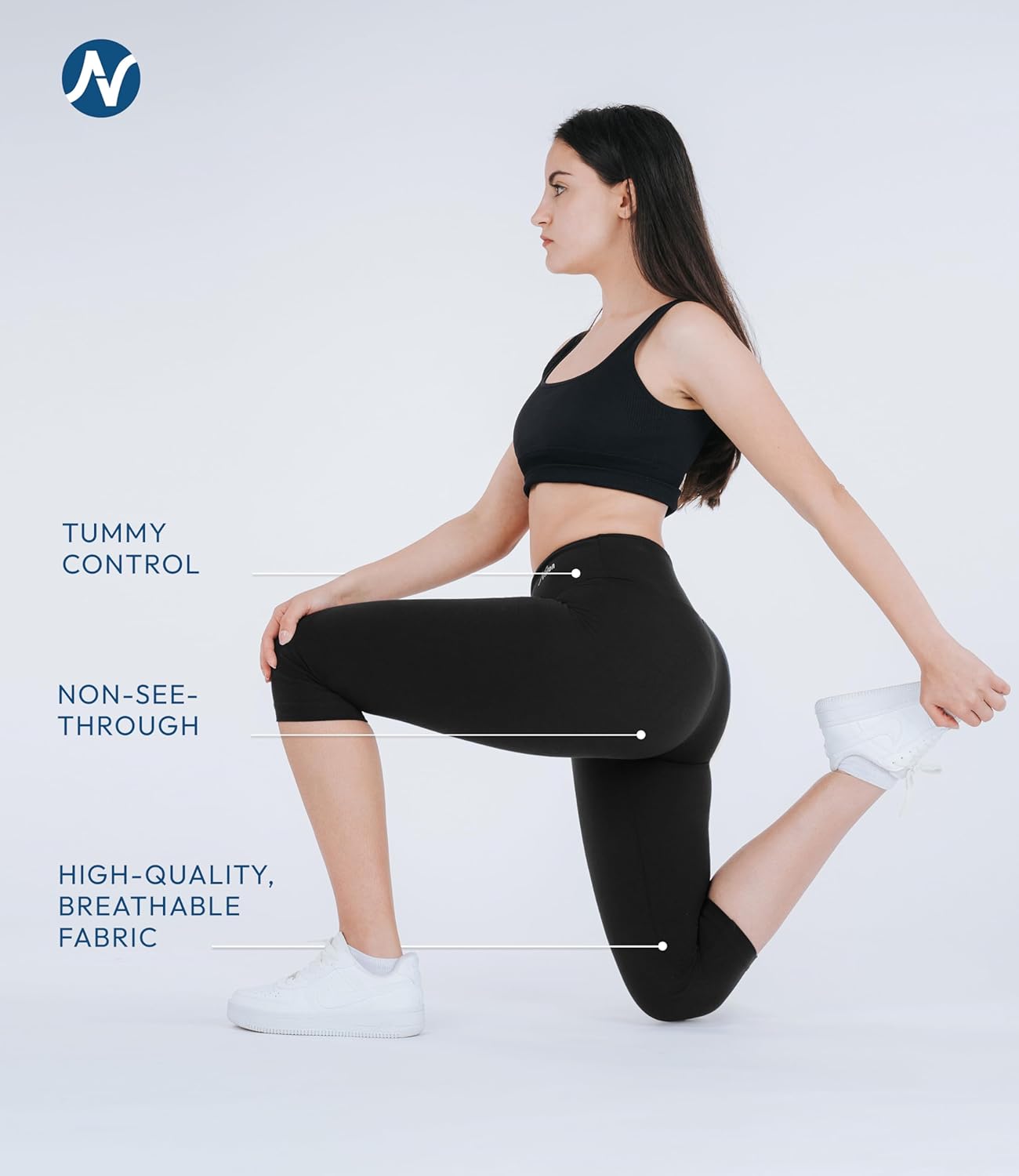 Nirlon Women's Capri Leggings High Waist Workout Yoga Pants 3/4 Length - Image 3