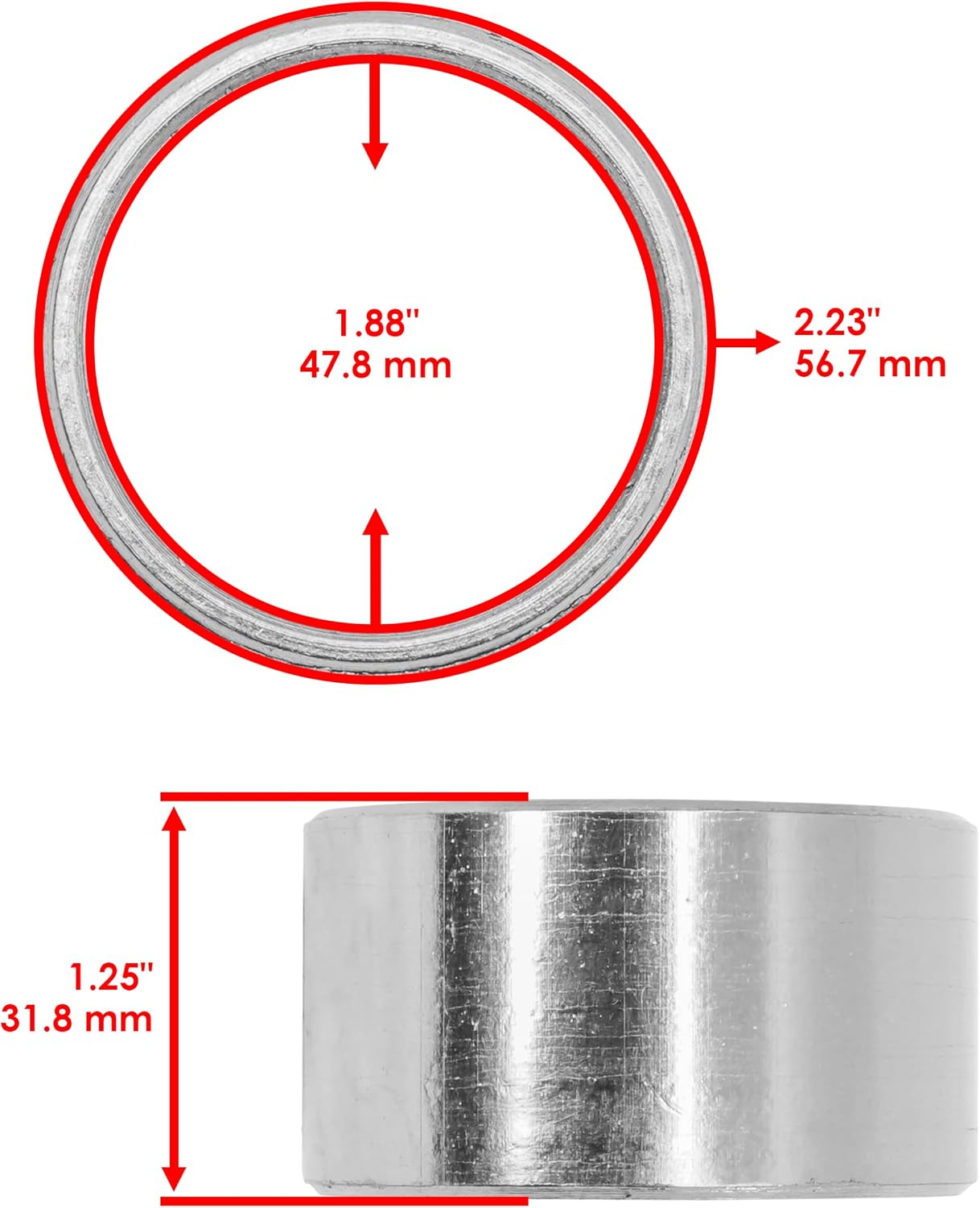 Caltric Engine Exhaust Seal Compatible with Polaris Outlaw 450 MXR 2008-2010 / Outlaw 525 S IRS 2007-2011 5251098