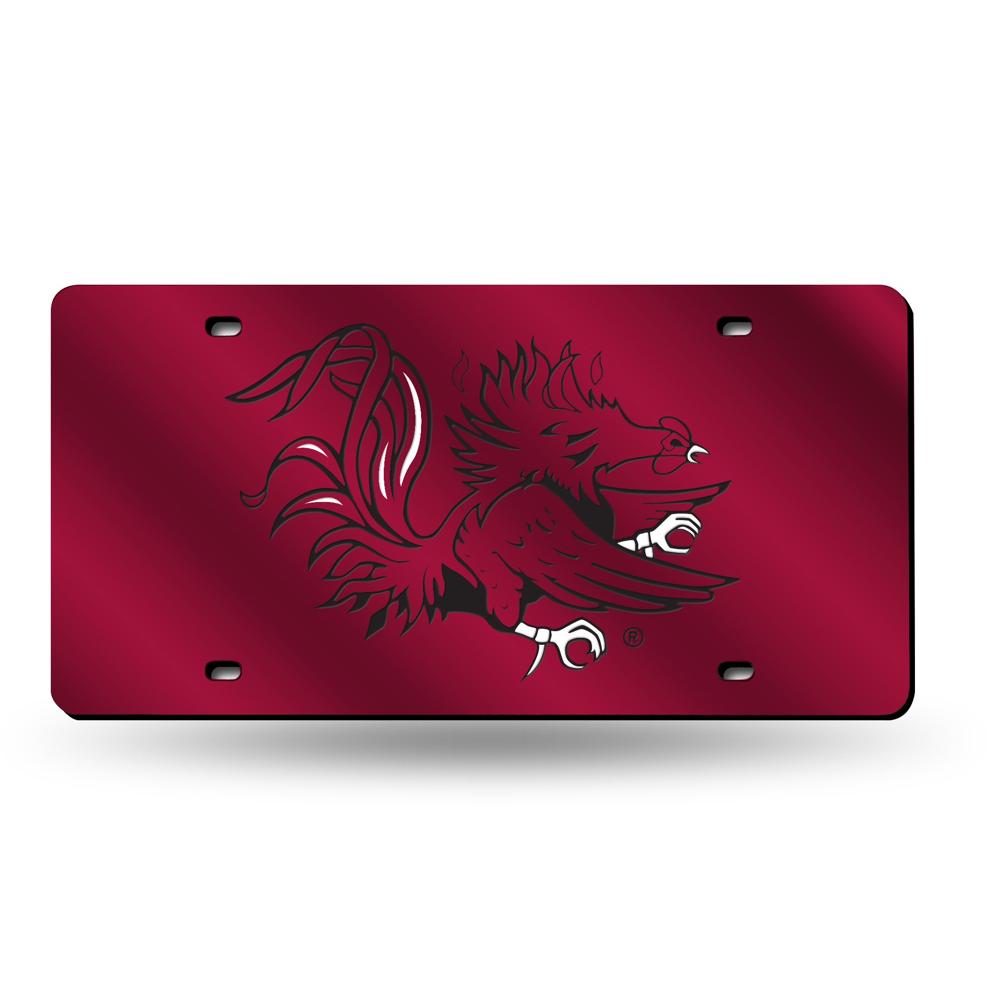 NCAA Rico Industries Laser Inlaid Metal License Plate Tag, South Carolina Fighting Gamecocks