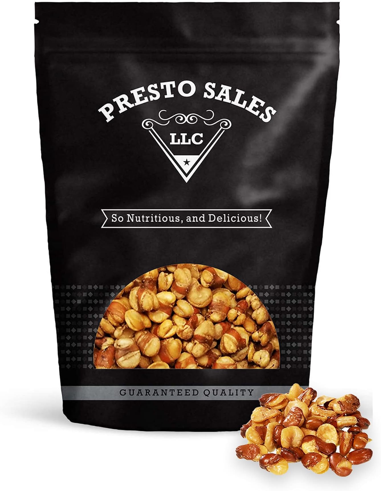 Fava / Broad Beans, Fried with salt, Roasted, Low Sugar, Low Fat, Must-Have, Super Snack, Lunchbox, On-The-Go, Packed in a 5 lbs. (80 oz.) Resealable Pouch Bag for Freshness by Presto Sales LLC