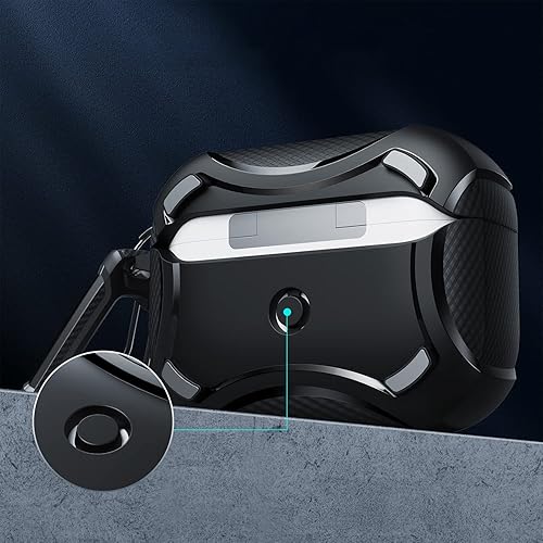 Miniatura 5 de SaharaCase Cyber Armor - Funda para Apple AirPods Pro 2 (2 generación) Robusta protección de cuerpo completo, agarre antideslizante, delgado con