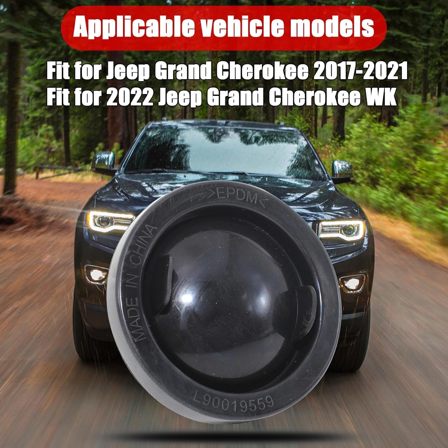 170086 Headlight Bulb Dust Cap Cover Front LH & RH Fit for 2017-2022 Jeep Grand Cherokee WK Replace 68354272AA 2Pcs