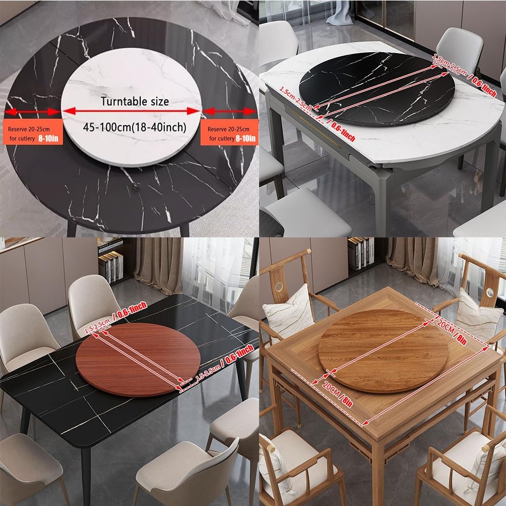 Drewniany gramofon 60 cm – obrotowa taca do serwowania na stół jadalny, obrotowa płyta 360°, wykończenie w złotym dębu, idealna na imprezy i spotkania rodzinne