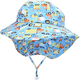 Chapéu De Balde Infantil, Chapéu De Sol De Aba Larga Com Proteção UV, Chapéu De Balde Infantil Com Barbante à Prova De Vento, Chapéu De Pesca Masculino Respirável(B)