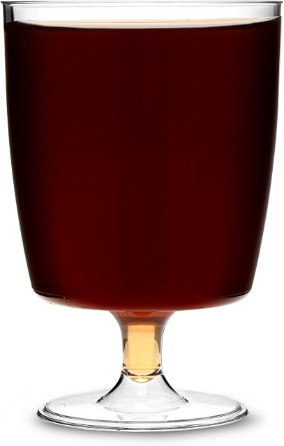 Regalzone 1420 One piece disposable plastic wine glasses (200ml) - pack of 50