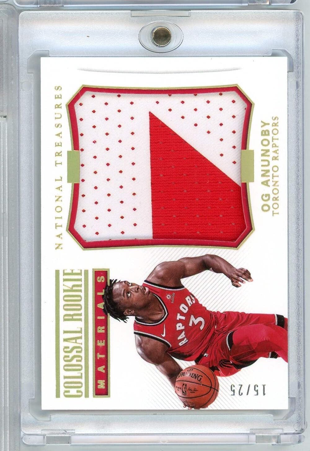 2017 Panini National Treasures Colossal Rookie Materials OG Anunoby #CRM-25/25 Player Worn Relic Rookie RC Basketball Card