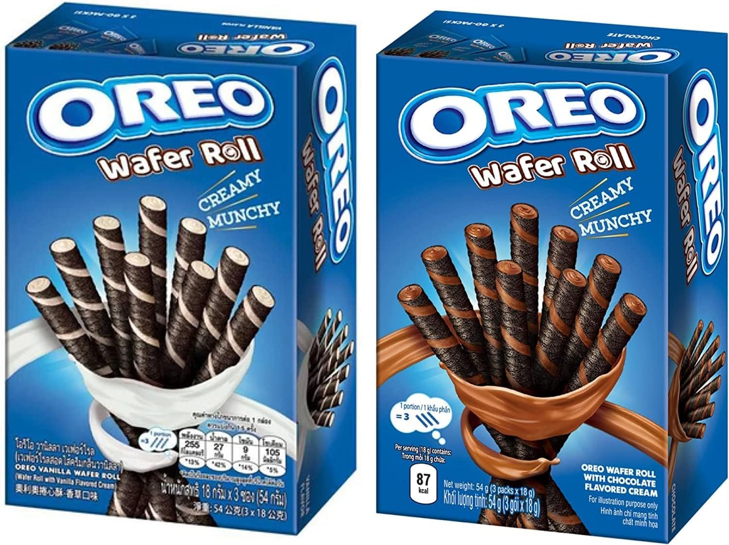 DECADENT Oreo Wafer Roll, Creamy Munchy Vanilla, and Chocolate Flavored Cream, 54gEach 54g X Pack Of 2 (Product Of Vietnam)-image-30
