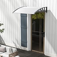Vista 21 de Tangkula 2 Pack 40" x 40" Window Awning, Modern Polycarbonate Overhead Door Awning with Hollow Sheet for Rain Snow Sunlight Protection, UPF 50+