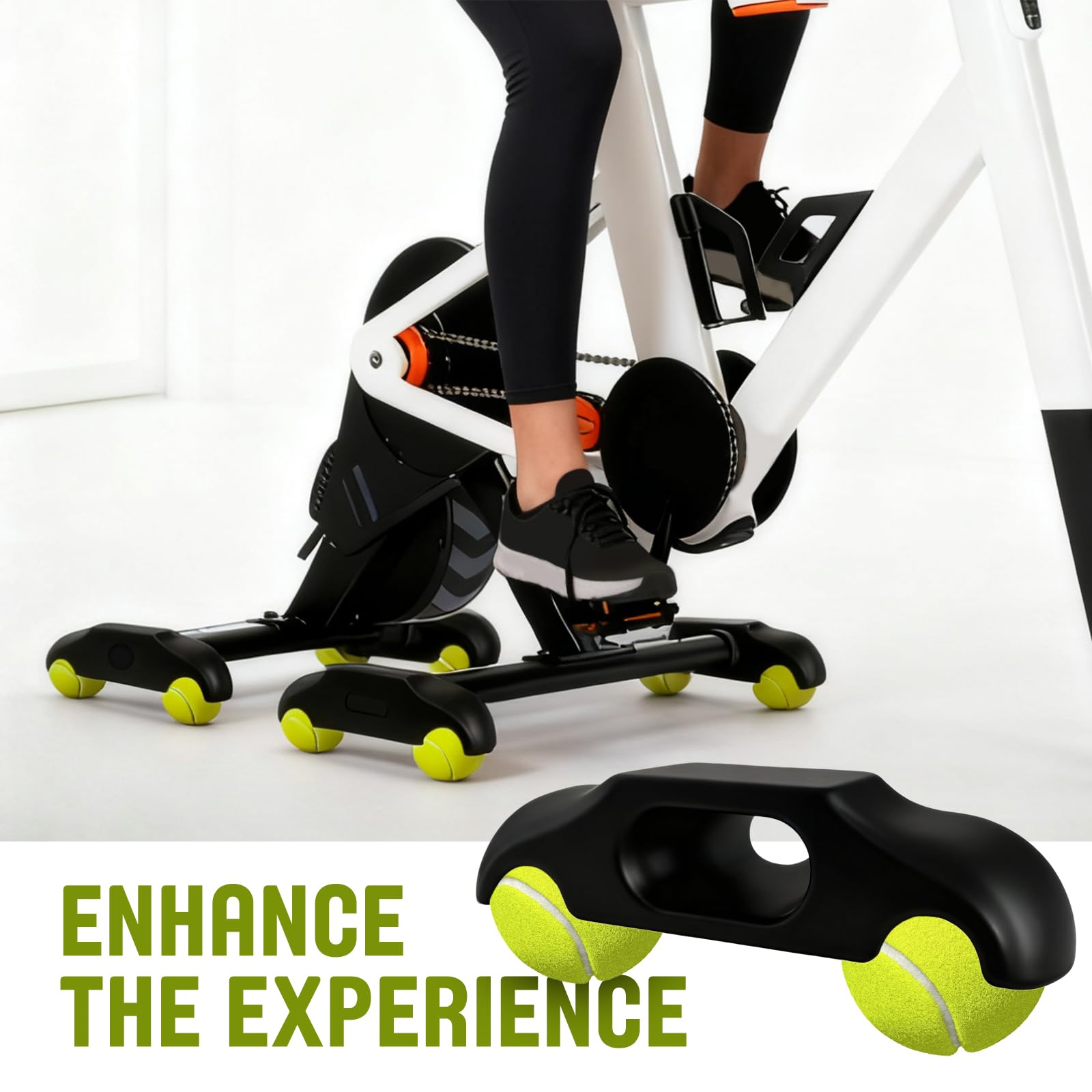 4 Pieds de Plaque de Bascule,Adaptateur de Pieds de Bascule à vélo à l'intérieur,Portable Wippplatten-Bike Trainer,Tennisballfüße für Wahoo Kickr Core 2 Roller Trainer, avec 8 Balles de Tennis