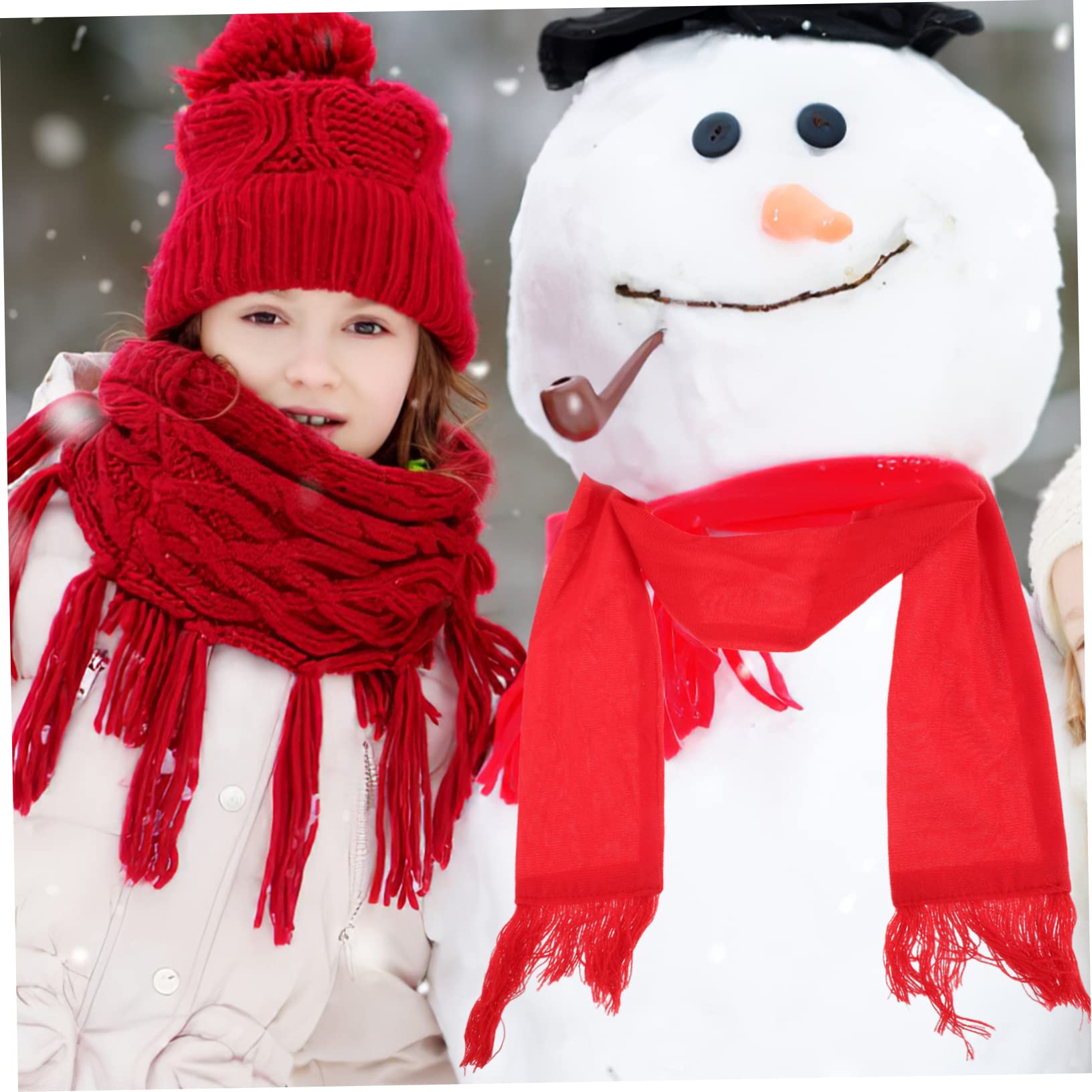 IMIKEYA 5 Sets Schneemann Anziehset Schneemann Herstellungsset Schneemann Dekorationswerkzeug Festlicher Schneemann DIY Requisiten Schneemann Karottennase DIY Schneemann
