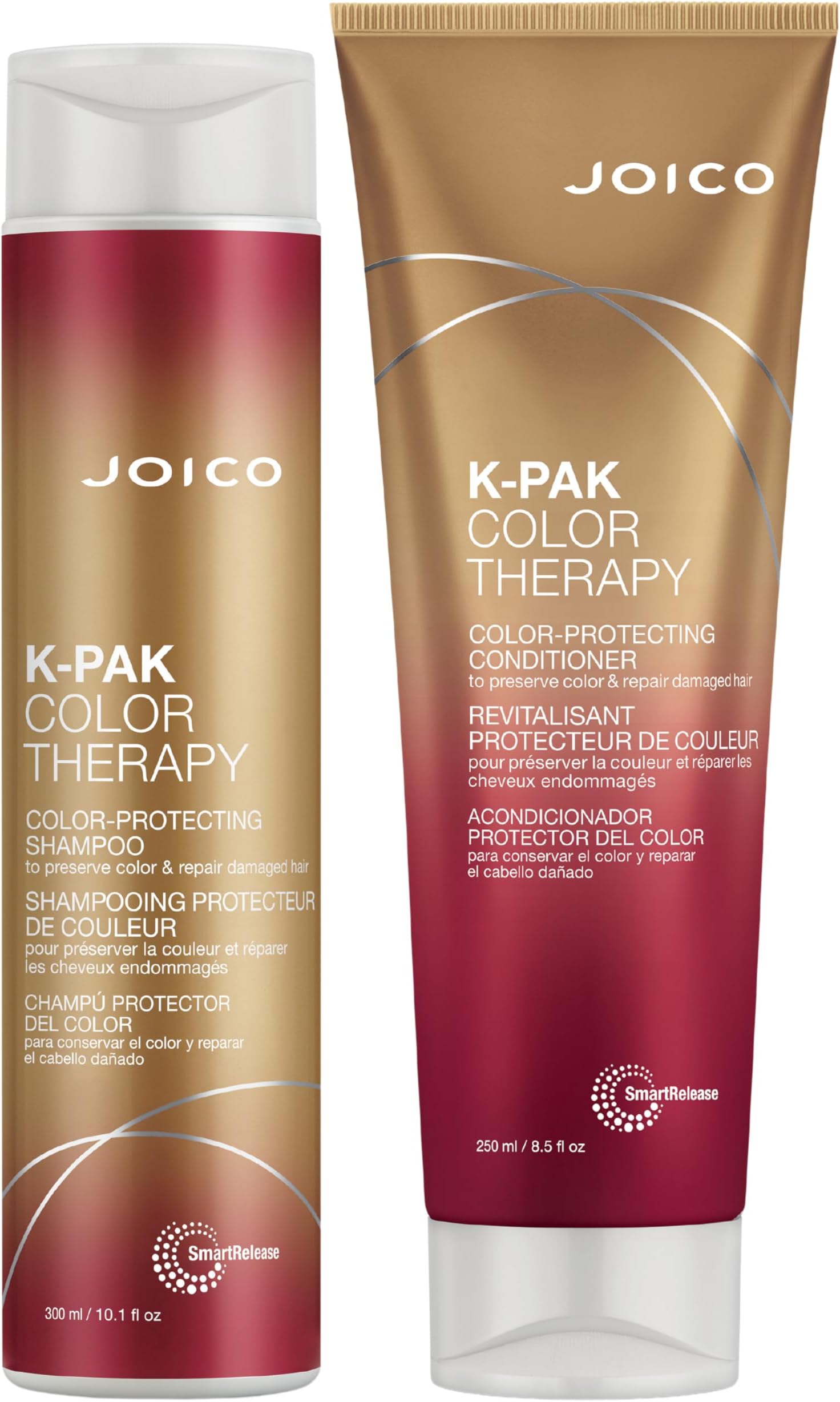 K-PAK Color Therapy Color-Protecting Shampoo & Conditioner Set | For Color-Treated Hair | Boost Shine | Improve Elasticity | Repair Breakage | Rebuild Damaged Hair | With Keratin & Argan Oil