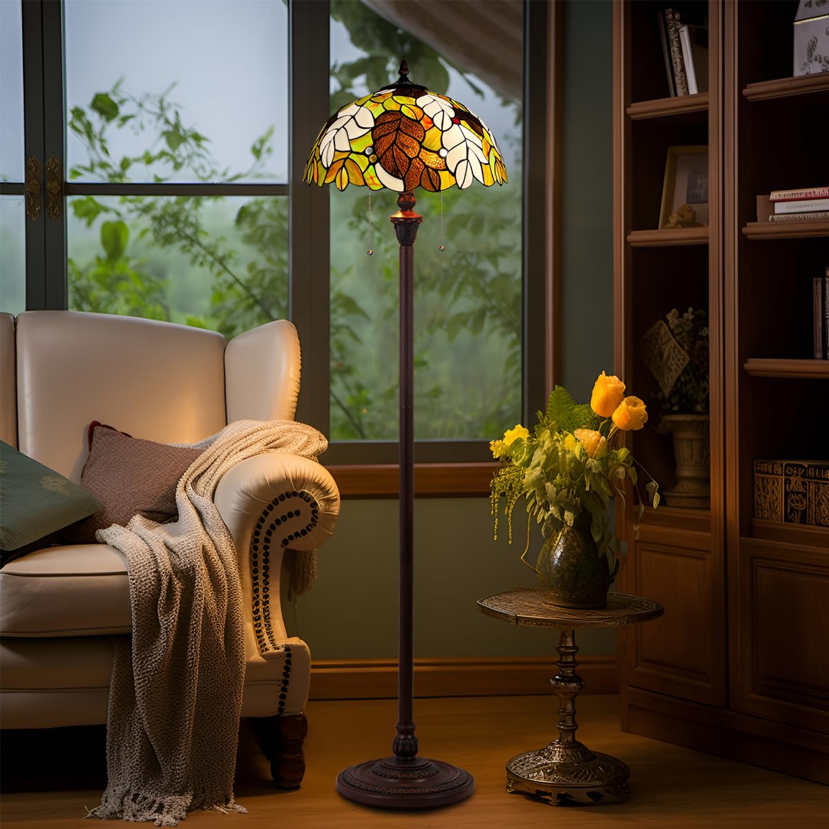 COTOSS Tiffany Floor Lamp for Living Room,63 inch Tall Stained