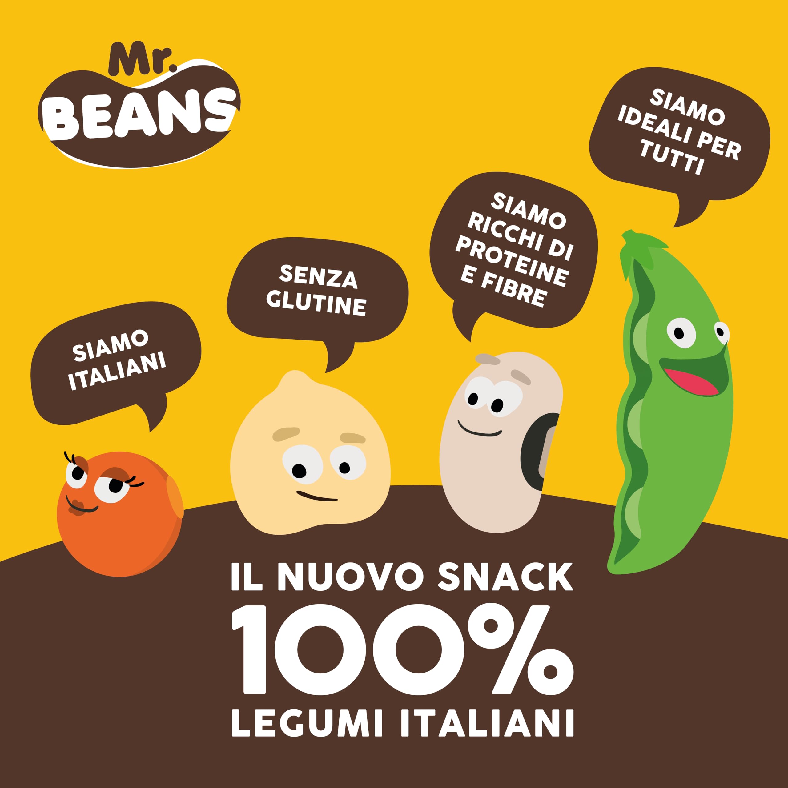 Mr. Beans, Snacks Salados a Base de Legumbres, Ricos en Fibra y Proteínas, No Fritos, Sin Gluten, Sabor Queso, 12x40 g