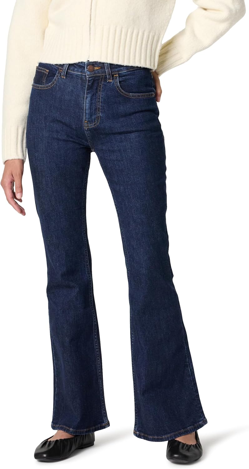 The Drop Women's Alyona Slim Flare Jean 27 Dark Indigo