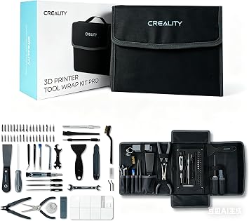 Creality 3D Printer Tools Kit, 74-in-1 3D Printing Tool Wrap Kit Assembly/Removal/Finishing/Filament Cutting Set with Nozzle Cleaning Kit 3D Printer Accessories for All 3D Printers