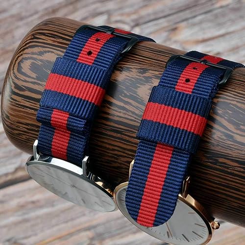 Miniatura 6 de WOCCI Watch Strap 18mm 20mm 22mm 24mm, Nylon Replacement Watch Bands with Black Buckle