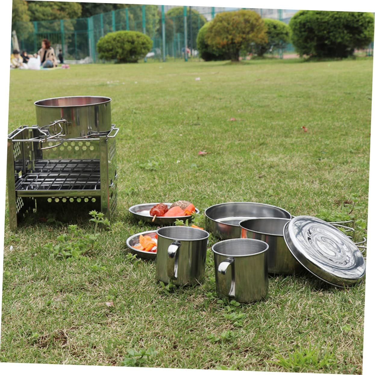 Outdoor Cooking Tool Portable Pot Camping Cooking Pan Picnic Cookware Kit Versatile for Hiking BBQ Camping