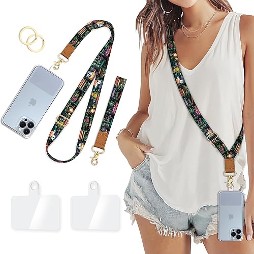 Miniatura 14 de Cordón para teléfono Piefly, correa cruzada para teléfono, cordones para teléfono celular para alrededor del cuello, de la muñeca, del hombro,