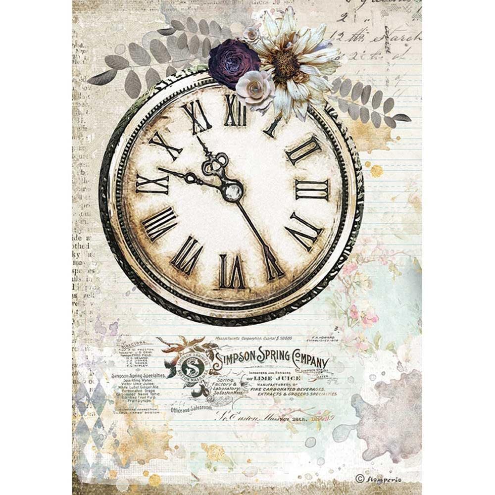 Stamperia - Rice Paper - Romantic Journal Clock