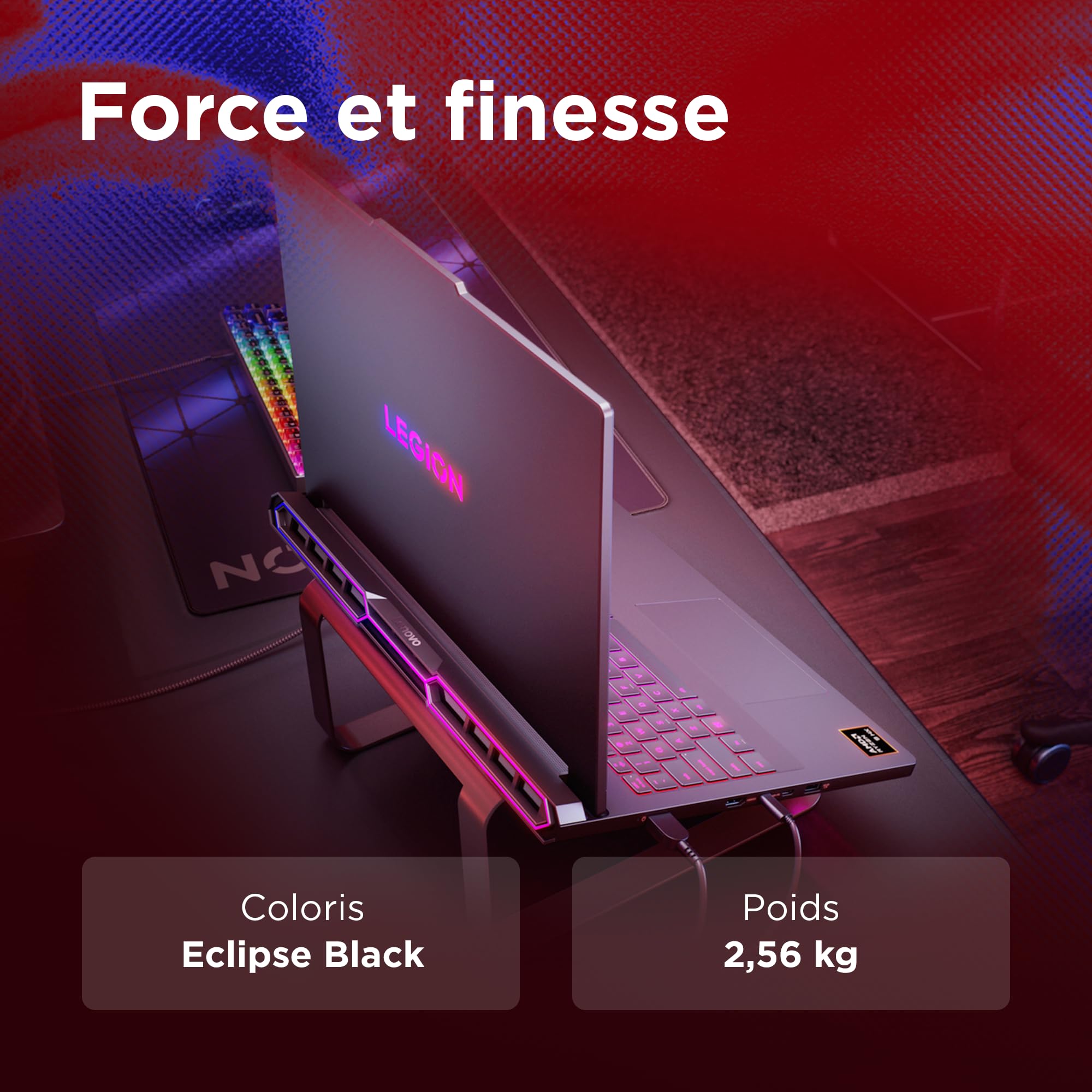 Lenovo Legion Pro 7 16AFR10H - Ordinateur Portable Gaming 16'' OLED 240Hz (AMD Ryzen 9 9955HX, RAM 32Go, SSD 1To, NVIDIA RTX 5070 Ti 12GB, Windows 11) Clavier rétroéclairé RGB AZERTY Français - Noir