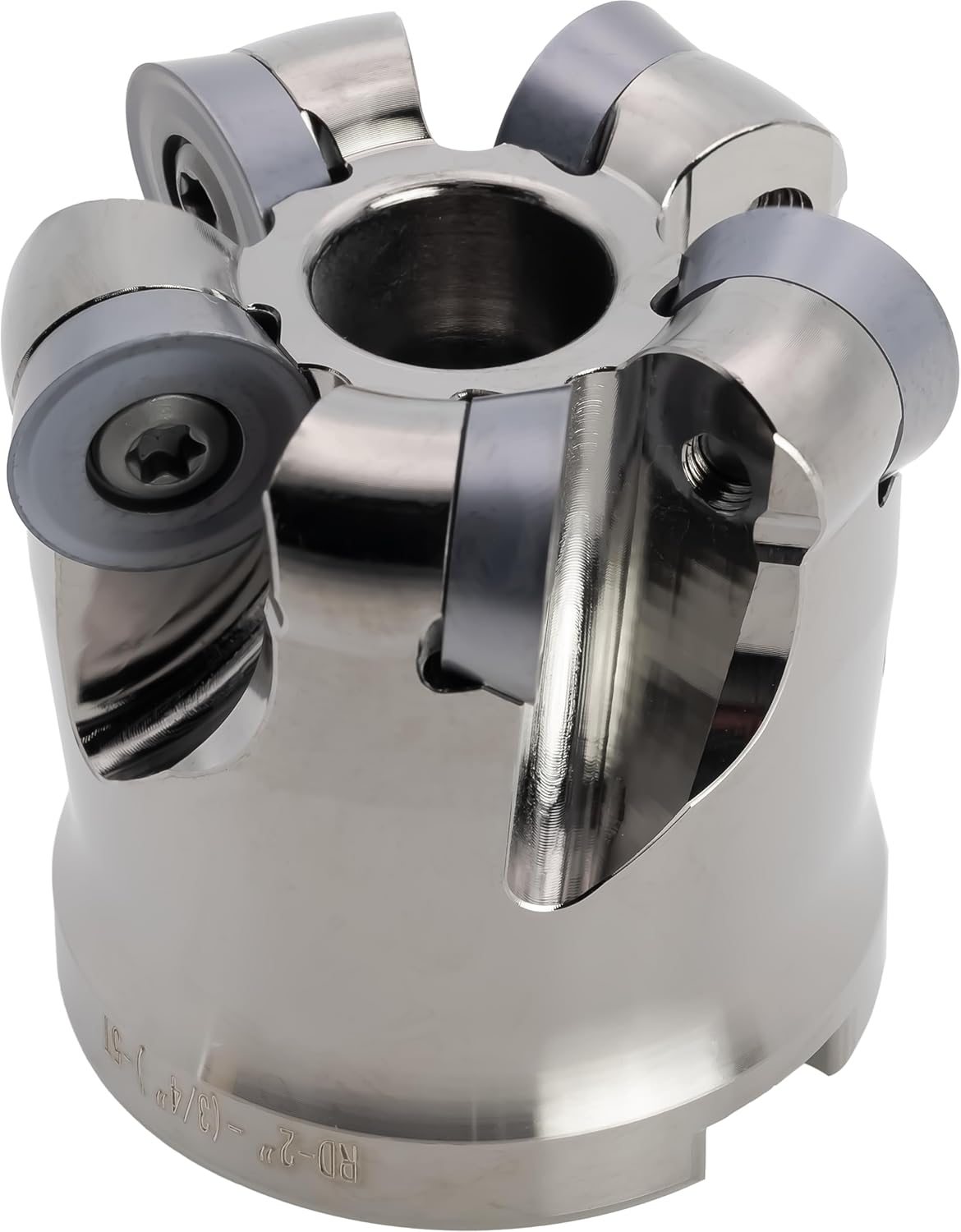 2" Round Insert Indexable Face (Shell) Mill, 3/4" Arbor Hole Diameter, 5 Flute, with 5 pcs RDMW1604 Carbide Inserts