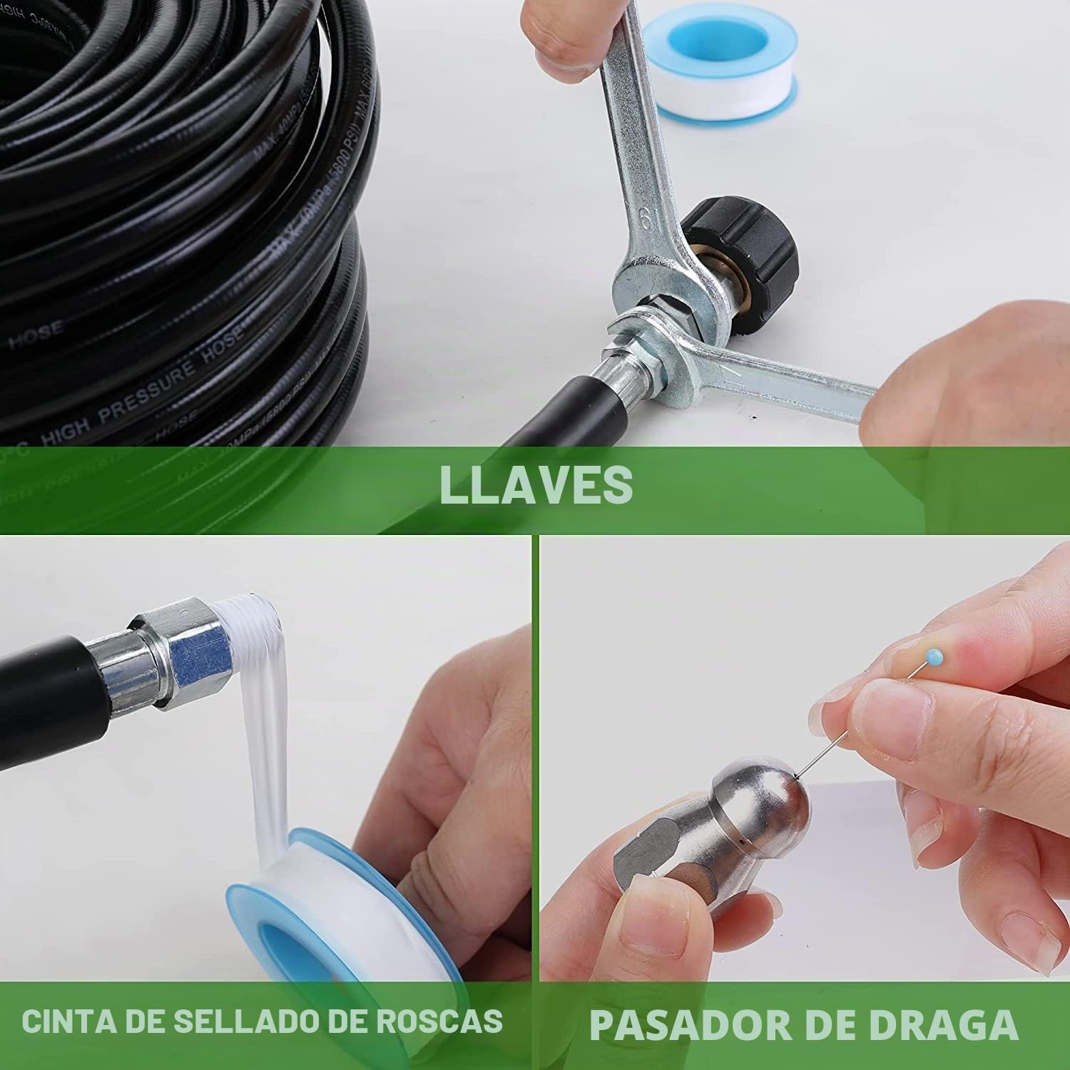 YUET 20M Manguera Limpieza Tuberías para Kärcher K2-K7 y para LAVOR Series