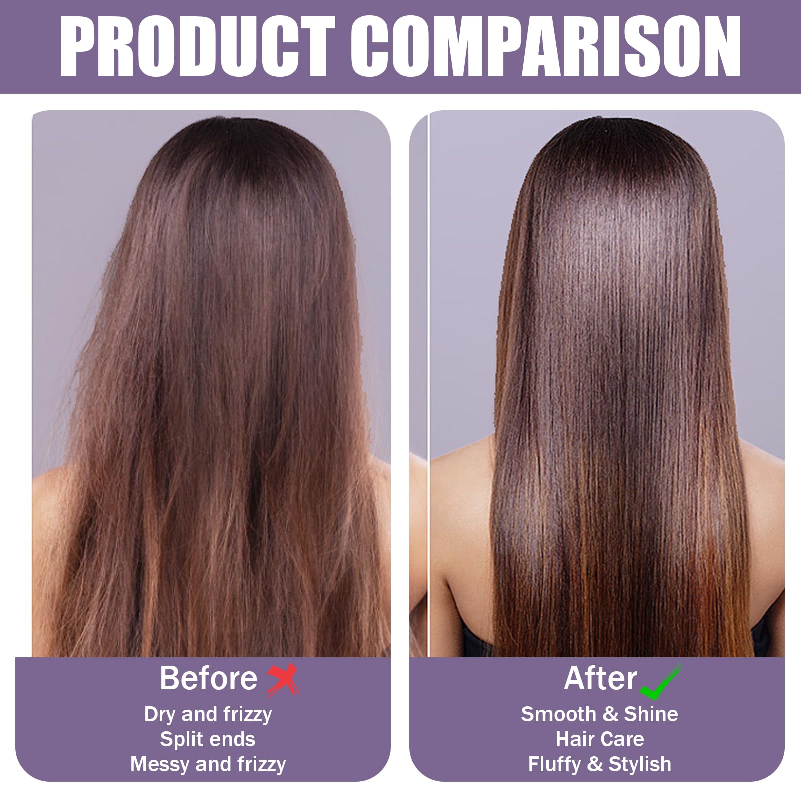 Mini Glätteisen für kurzes Haar, Glätteisen Locken, Glätten 2 in 1,Tragbarer Kabelloser Haarglätter für Die Reise, Elektrische Haarglätterbürste mit 3 Heizstufen für Männer Frauen (Schwarz & Lila)