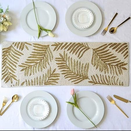 SS creations Handcrafted Beaded Center and Dinning Table Runner (Multicolor)