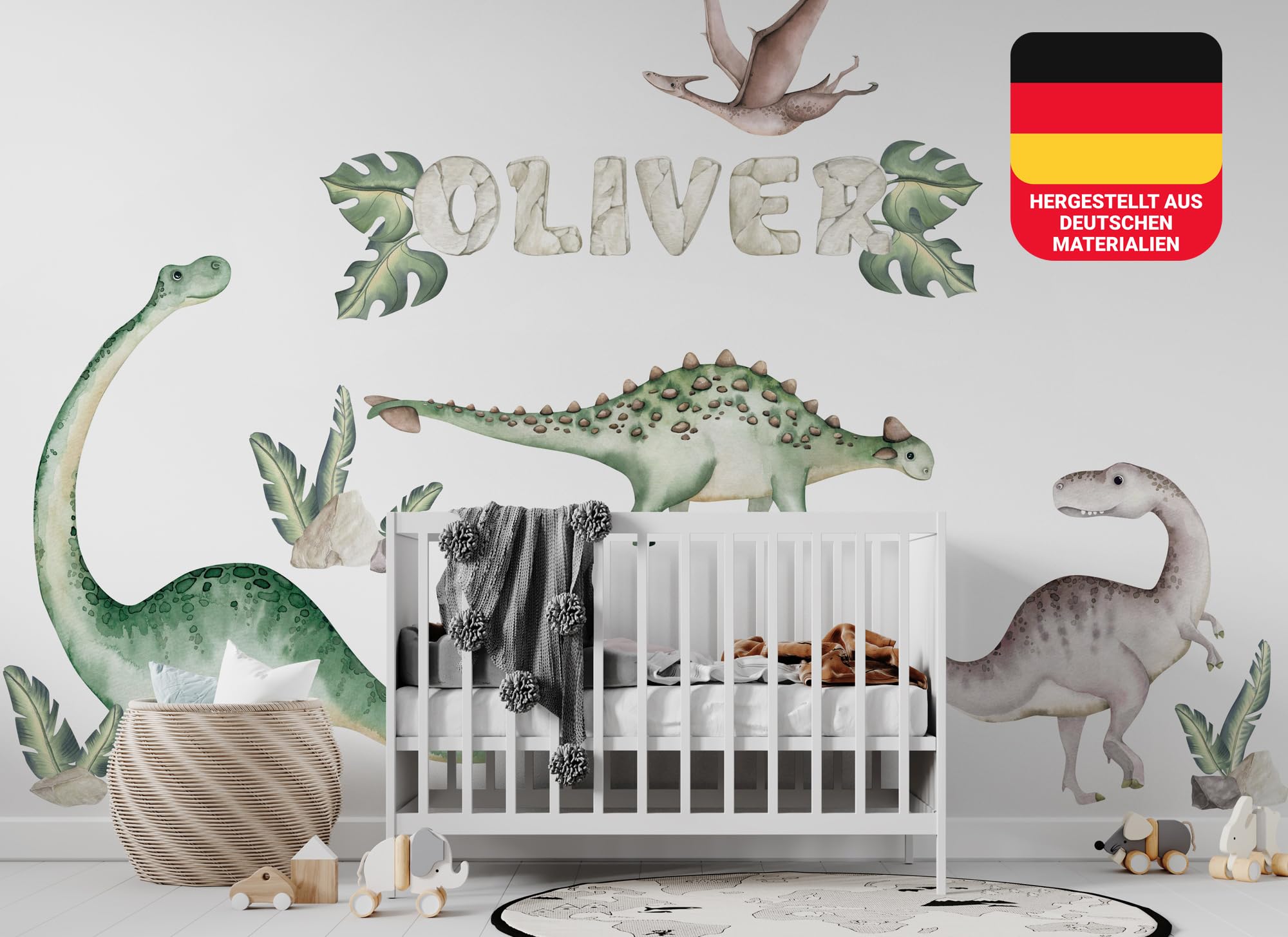 Adesivi Murali Bambini - Sticker Personalizzati [370x200cm] Adesivi Murali Dinosauri | Adesivi Cameretta Bimba, Adesivo Nome Personalizzato, Adesivi Murali Bambina, Adesivi Nome | os3204