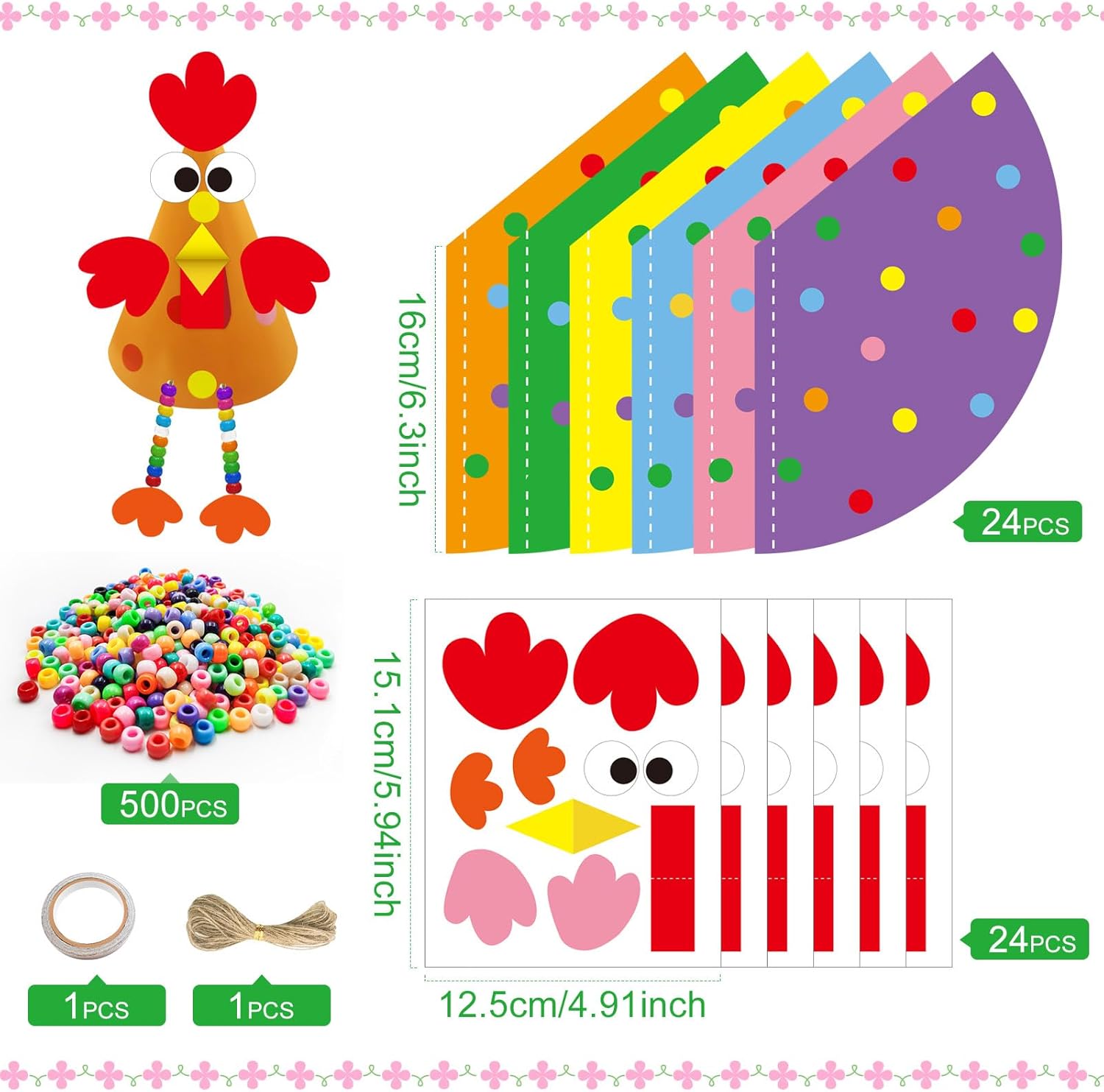 Cinrobiye 24 Sets Easter Craft Kits，DIY Chick Table Sign Decorations Create Your Own Chick Ornaments for Easter Party Favors Spring Classroom and Home Art Activities
