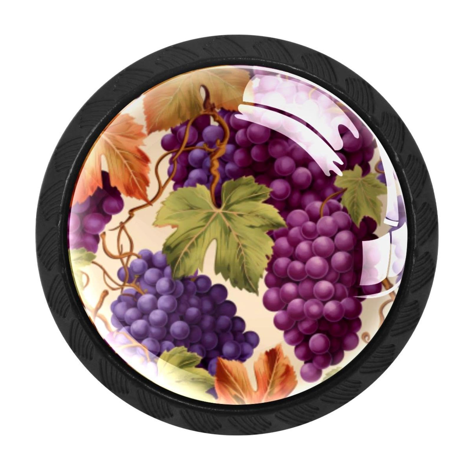CHENZZZZ Thanksgiving Grape Drawer Knobs Pull Handle Crystal Glass Circle Shape Cabinet Drawer Pulls Cupboard Knobs with Screws for Kitchen Cupboard Dresser Wardrobe etc