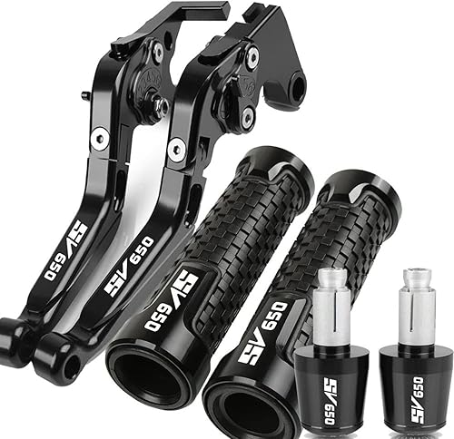 Miniatura 9 de Para Suzuki SV650 2013 2014-2019 Palancas de embrague de freno de motocicleta Agarraderas Puños Extremos Ajustable Plegable CNC Accesorios con Logo