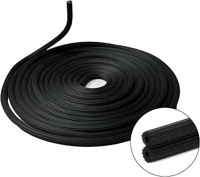 0.137" x 100ft Black Screen Spline, Round Vinyl Retainer for Windows
