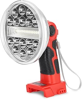 Taingwei 2000LM LED Work Light for Milwaukee m18 Lithium Battery, 20W Flashlight for Camping, Car Repairing, Emergency and Job Site Lighting