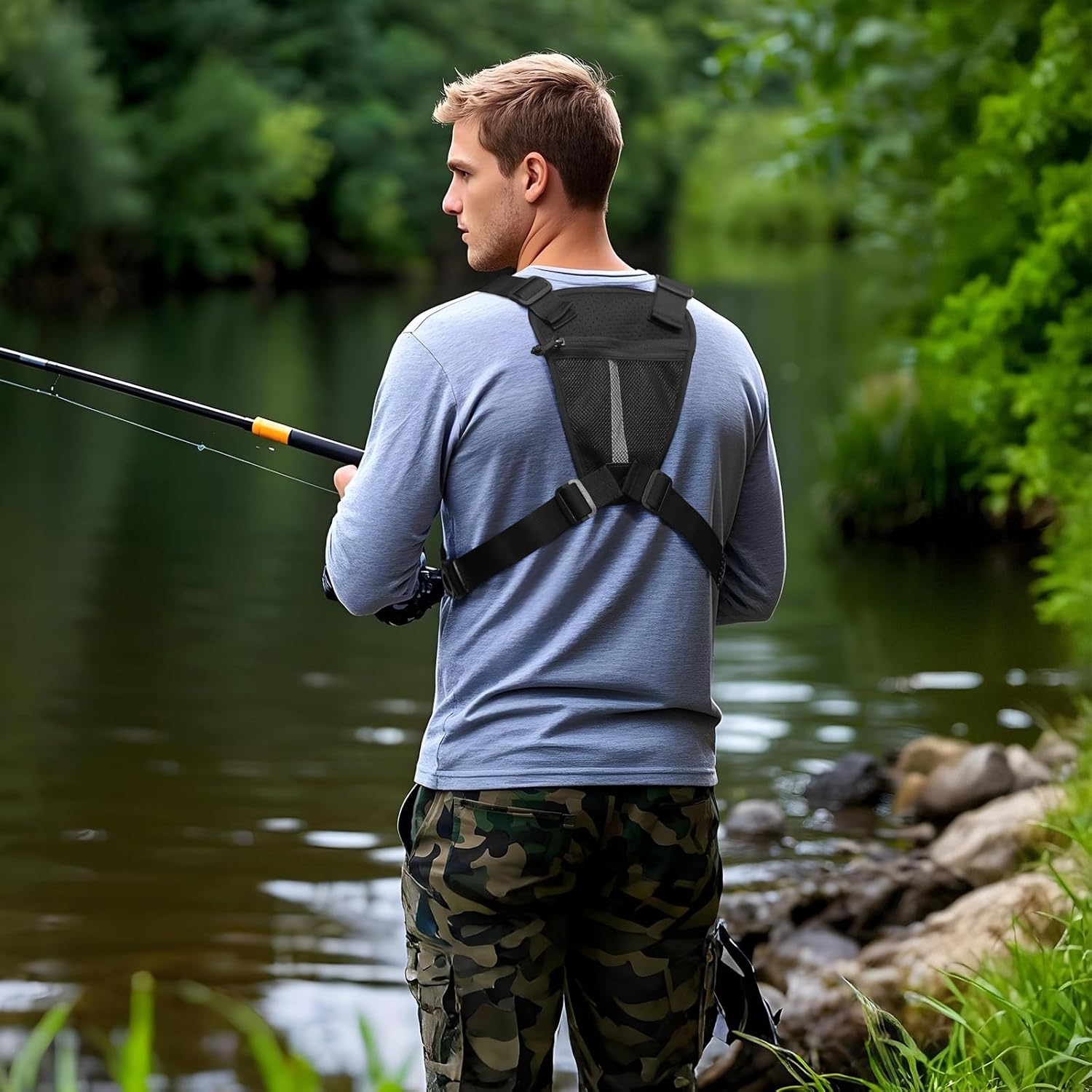 CamGo Tactical Outdoor Sports Chest Bag for Men, Molle EDC Vest Chest Pack for Sports Running Hiking Workout - Image 7