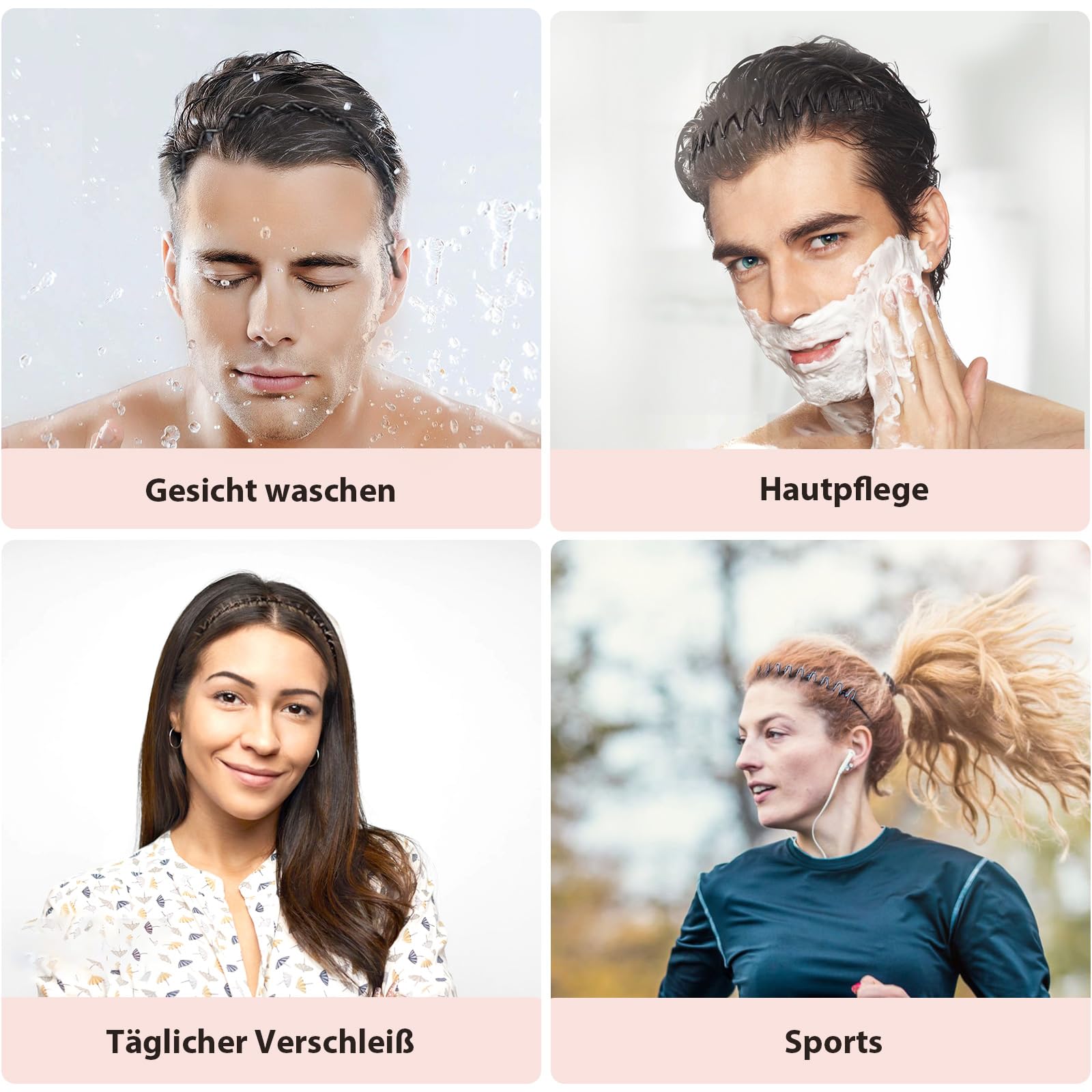 Cerchietto Capelli Metallo per Uomo e Donna,6 Pcs Fascia per Capelli