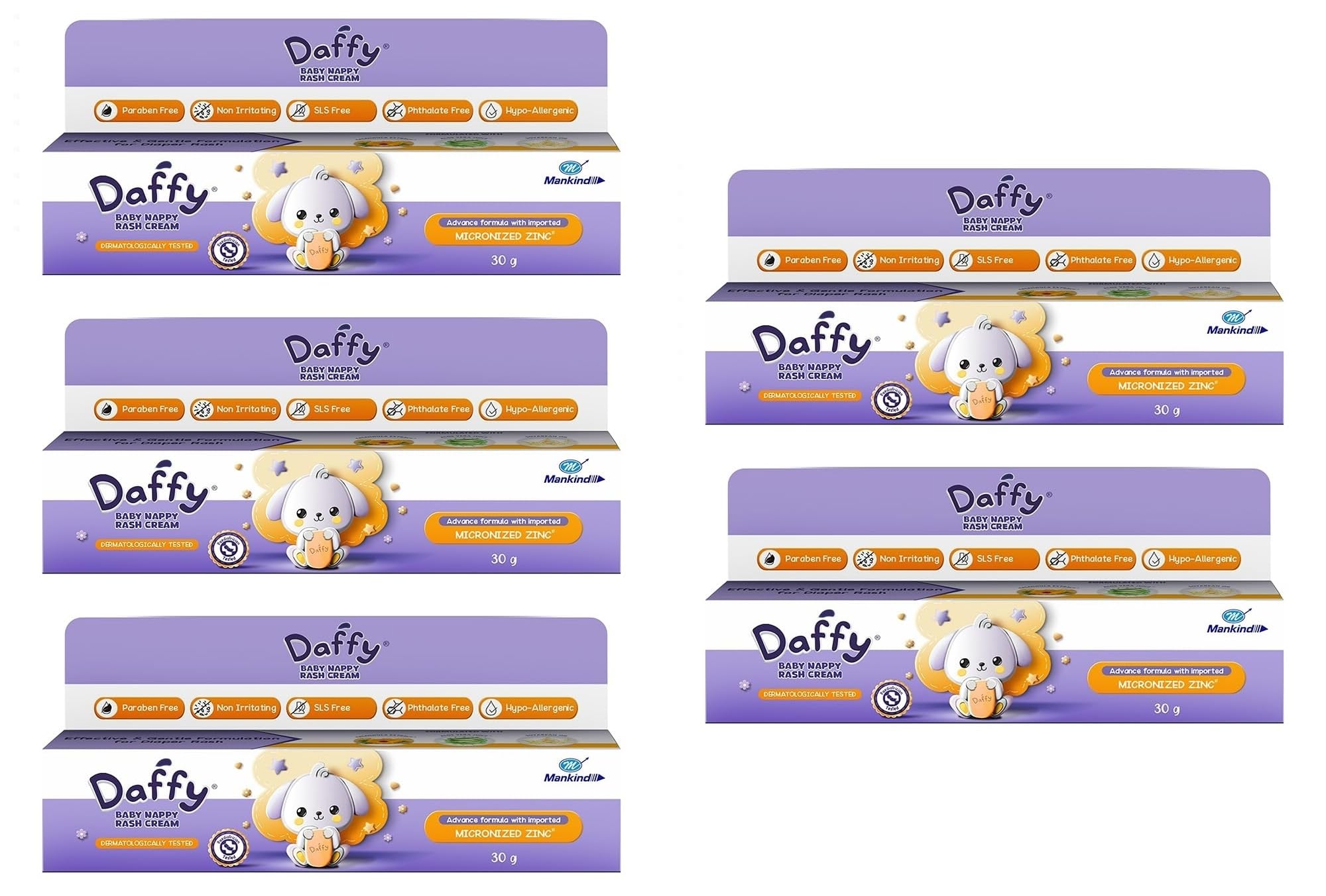 Daffy Baby Nappy Rash Cream for Sensitive Skin & Redness, 30g (Pack of 5)-image-19